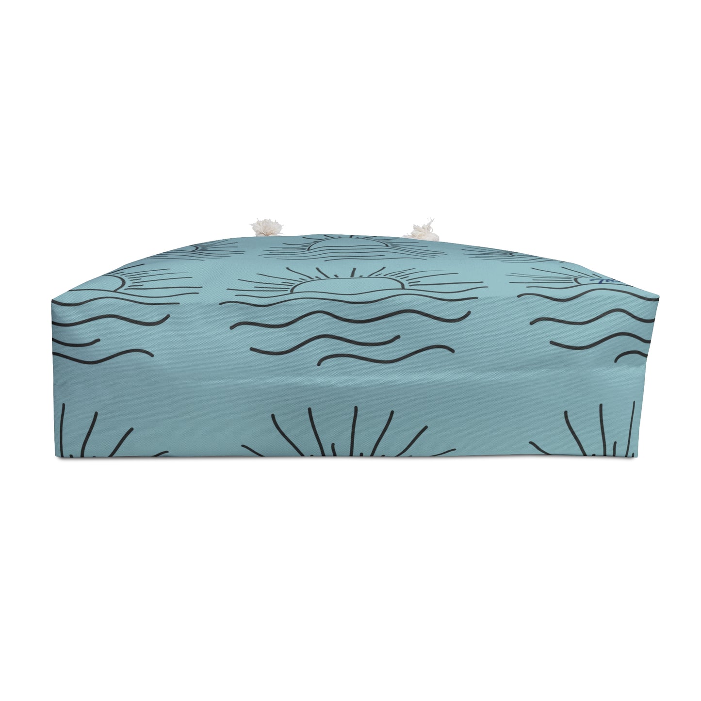 Coastal Sunrise Weekender Bag — Beach Tote with Sun & Wave Pattern