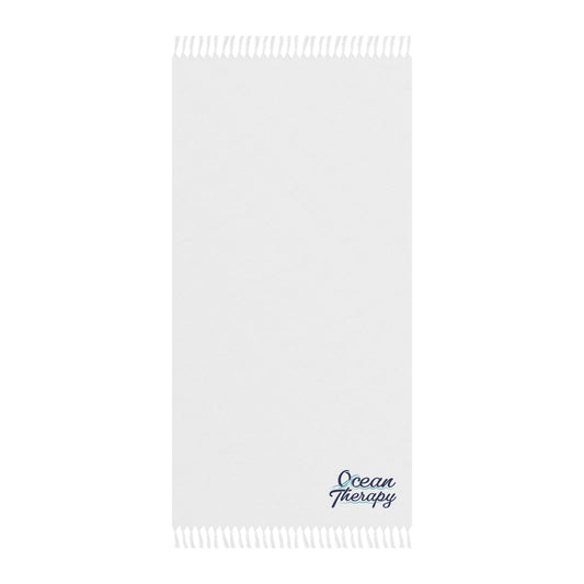 Boho Beach Towel — "Ocean Therapy" Fringe Cotton Beach Towel